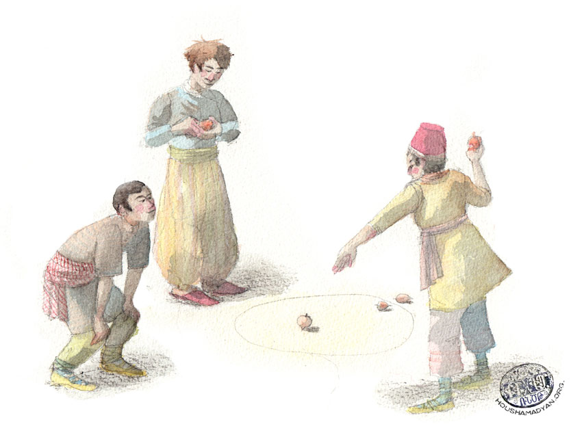 Topaçla oynarken (Juliette Inigo’nun deseni, Huşamadyan)